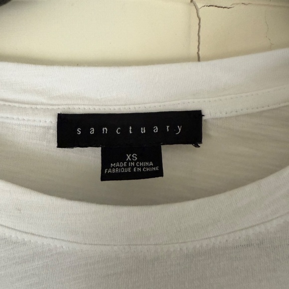 Sanctuary All Day Tie Tee | Size XS | White - Picture 5 of 6
